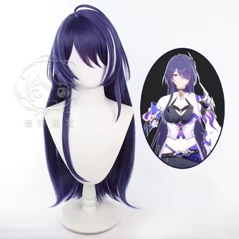 Honkai: Star Rail Acheron Cosplay Wig Anime 75cm Long Acheron Cosplay Synthetic Hair Women Wig Party Halloween + Wig Cap