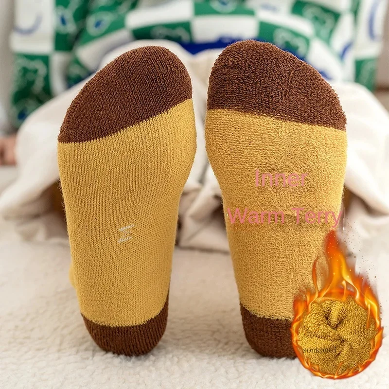 5 paia/set calzini invernali per bambini ispessiti per ragazzi e ragazze calzini caldi per bambini autunnali calzini sportivi per il tempo libero carini