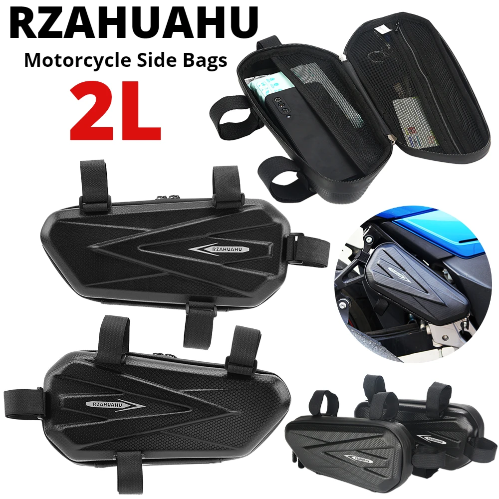 

RZAHUAHU Motorcycle Side Bags Hard Shell Saddle Bag Waterproof Electric Bike Hanging Bag Mountain Bike Triangle Pouch Bag