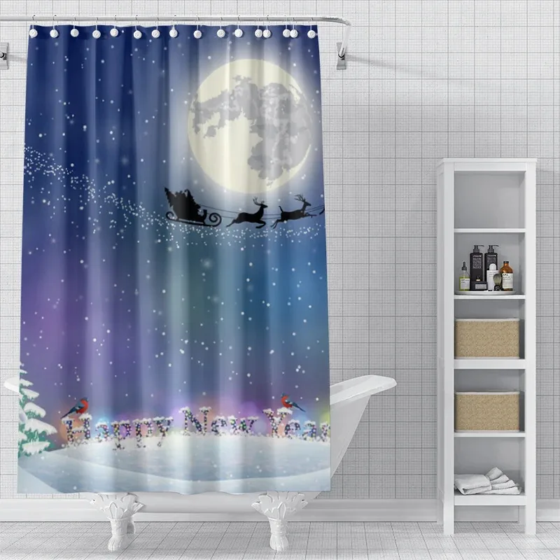 

FWM05Home decoration shower curtains for bathroom waterproof curtain fabric Modern Nordic style Living Room Merry Christmas 6Hn$