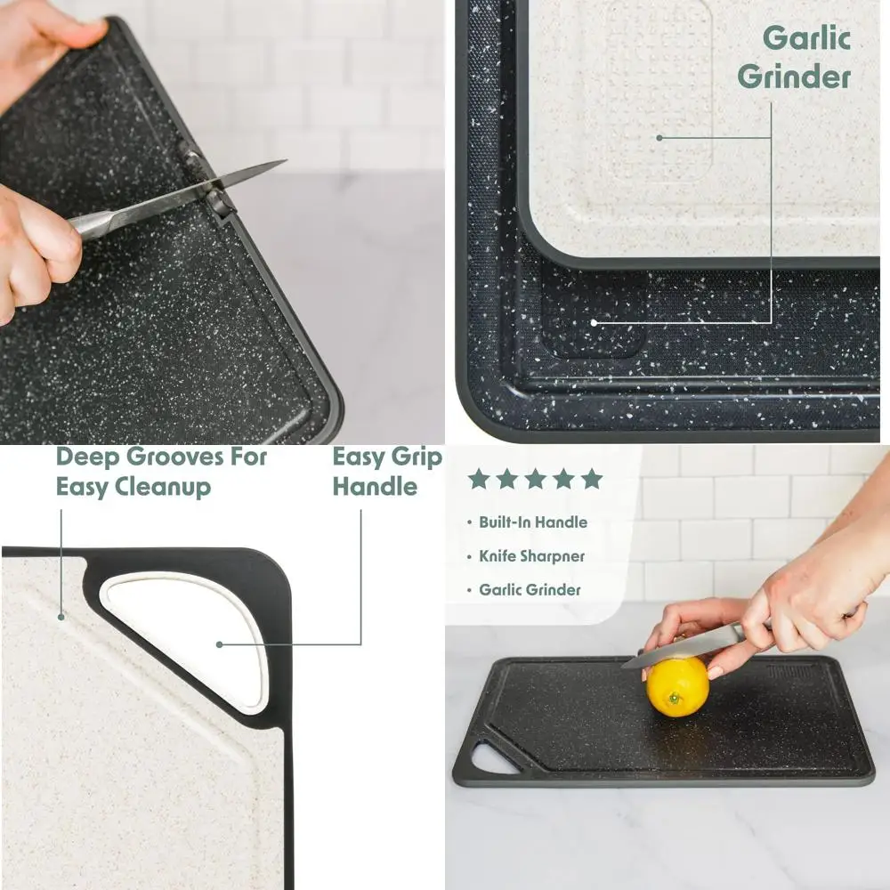 

Eco-Friendly Non-Slip Wheat Straw Cutting Board - Green, Dishwasher Safe for Kitchen Use