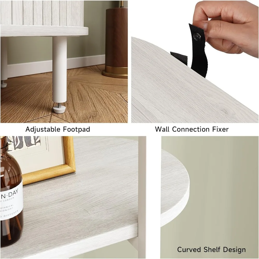 4-х уровневая высокая современная книжная полка со шкафом для хранения, раздвижной дверью и регулируемыми ножками для домашнего офиса