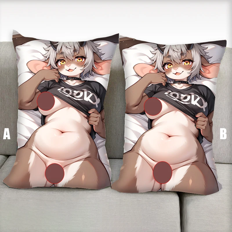 

Dakimakura Anime Pillow Hood Man Furry Nsfw Half body Cartoon Pillow Core Double Side Print