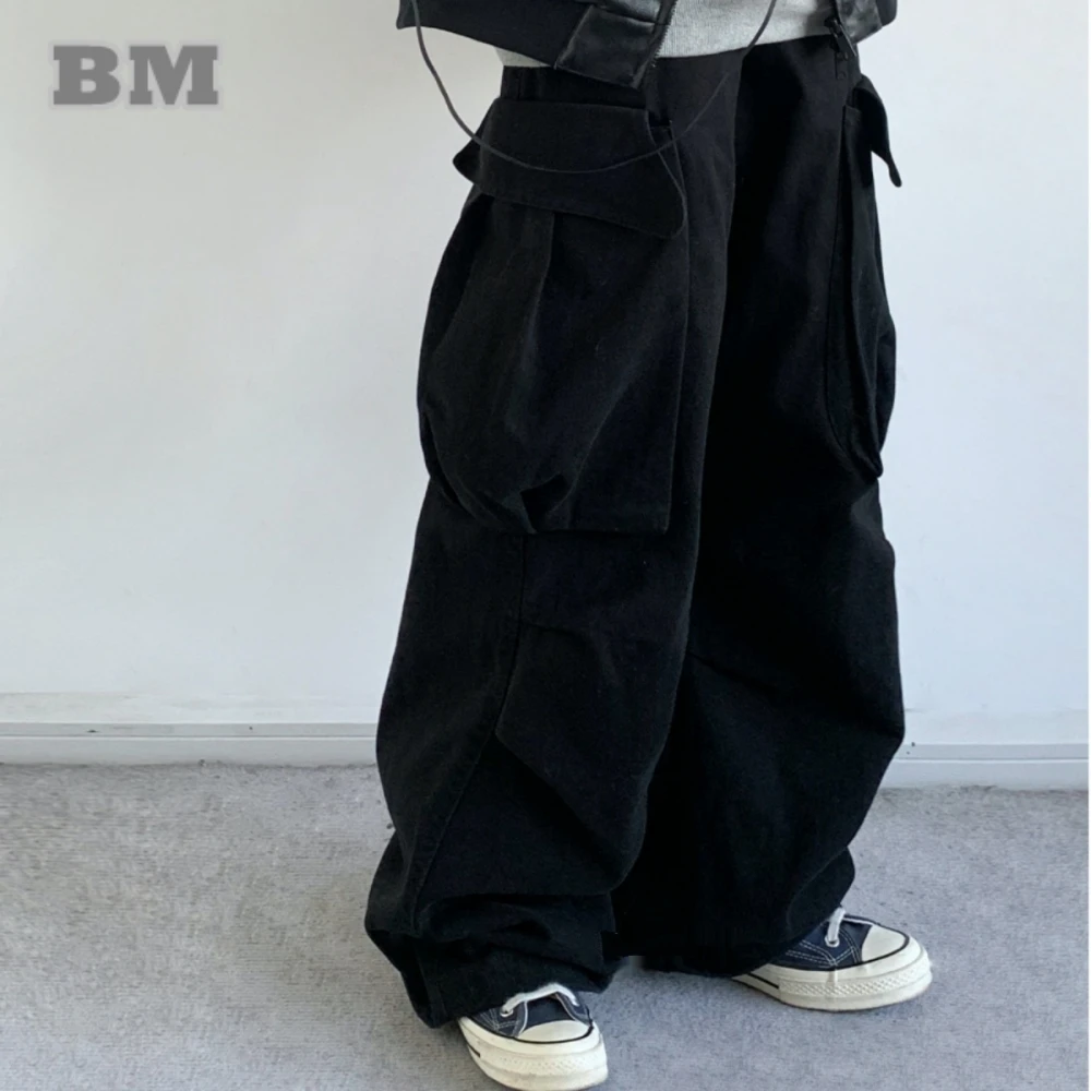 Korean Streetwear Large Pocket Cargo Pants Men Women Fashion High Quality Casual Pants Japanese Harajuku Couple Trousers Unisex