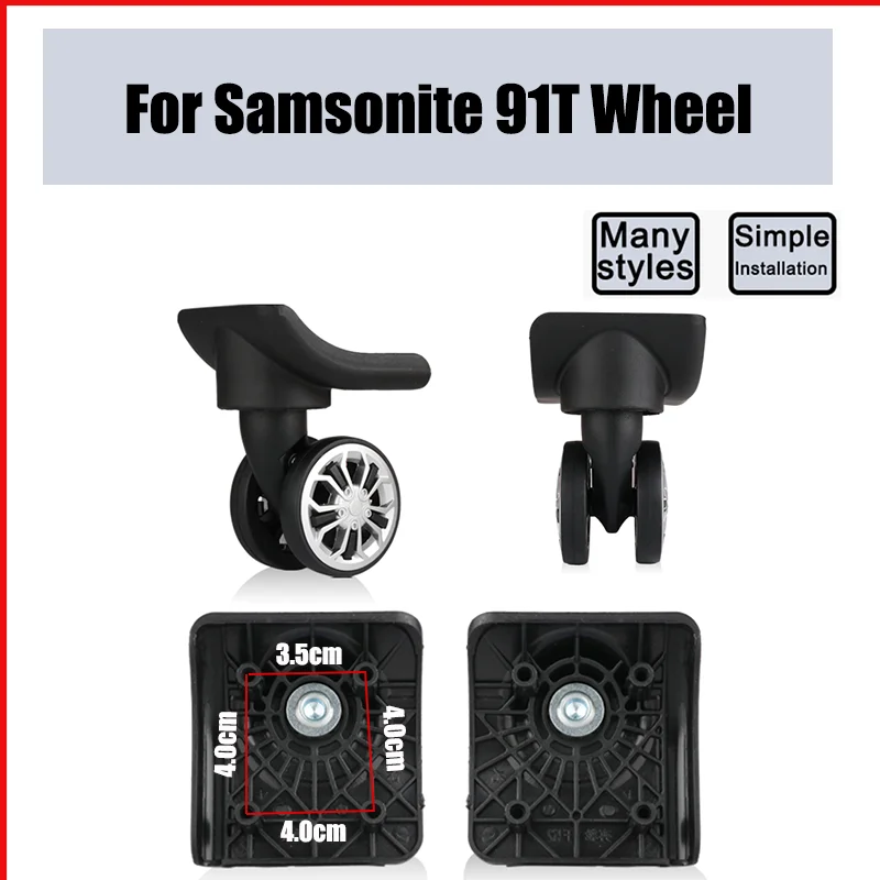 

For Samsonite 91T Trolley Case Wheel Pulley Sliding Casters Universal Wheel Luggage Wheel Silent Smooth Wear-resistant Black