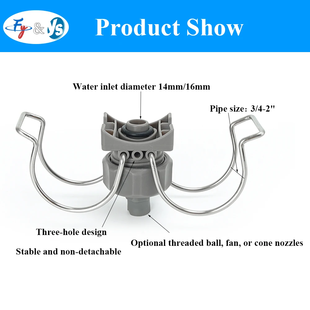 Premium 26988 Plastic Double Clip-eyelet Nozzle, Adjustable Ball Clamp for Road Sweeper Water Spraying Double Eyelet Clip