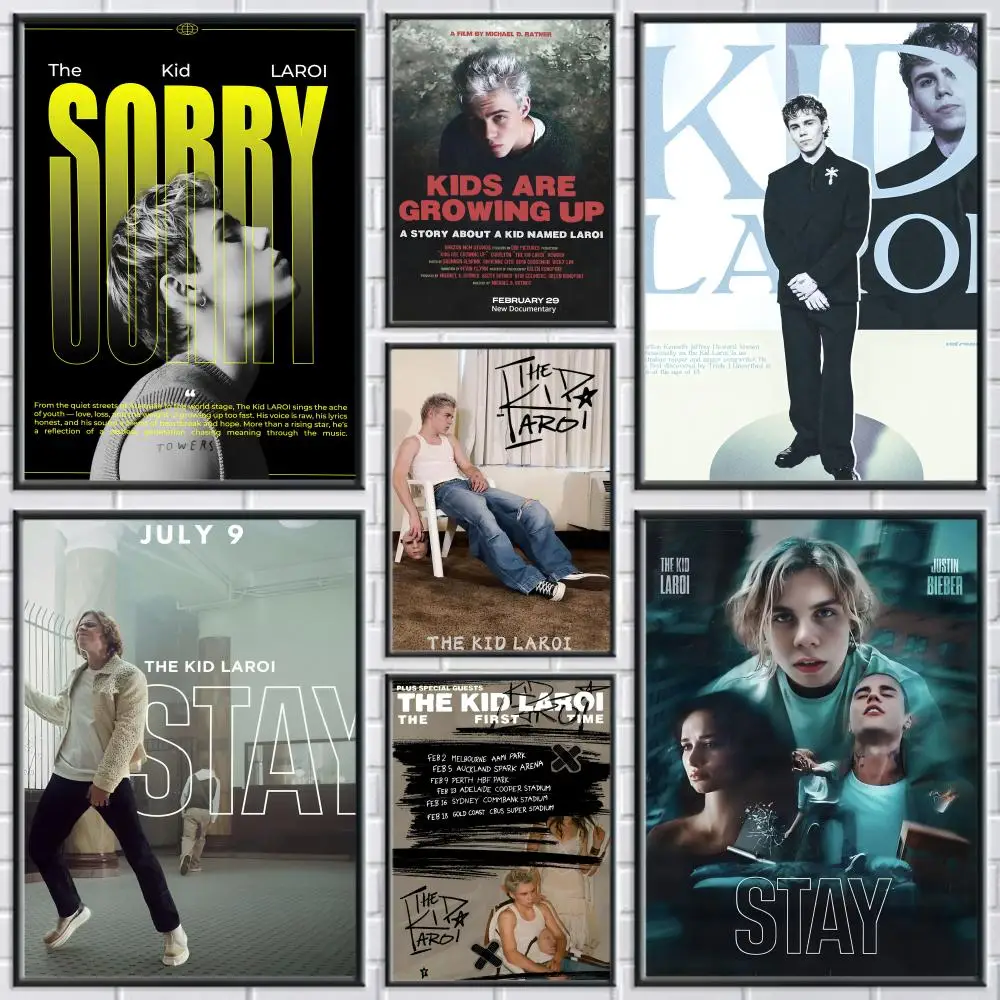 مغني الراب K-كيد L-LaroI اللوحة الخط شخصية المساحات قماش المشارك جدار جدارية الفن صور لغرفة ديكور المنزل #4