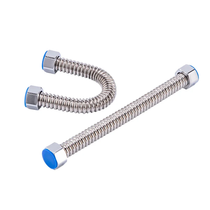 Metal Water Pipe 304 Stainless Steel Corrugated Water Pipe Bathroom Hot And Cold Water Inlet And Outlet Pipe Metal Hose D1