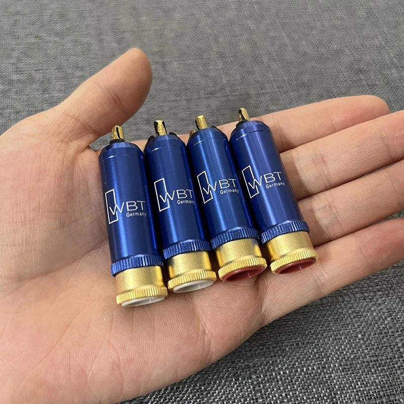 4PCS Germany WBT 0110CU Gold Plated RCA Lotus Plug Signal Wire RCA Plug Pure Copper Lotus Plug
