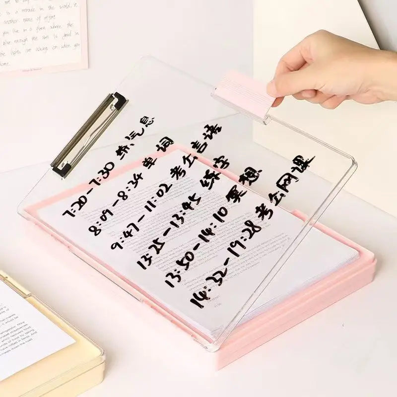 clipboard with storage multifunctional 2 layer plastic clipboard storage box College Student Storage Clip Board A4 File Box