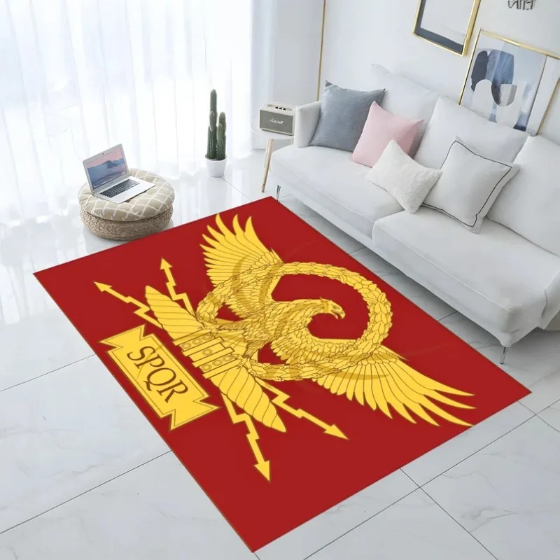 SPQR Flag Rug for Living Room History Themed Rug Ancient Rome Rug Roman Empire Rug Red Rug Gift for Him Her Fashion Area Rug