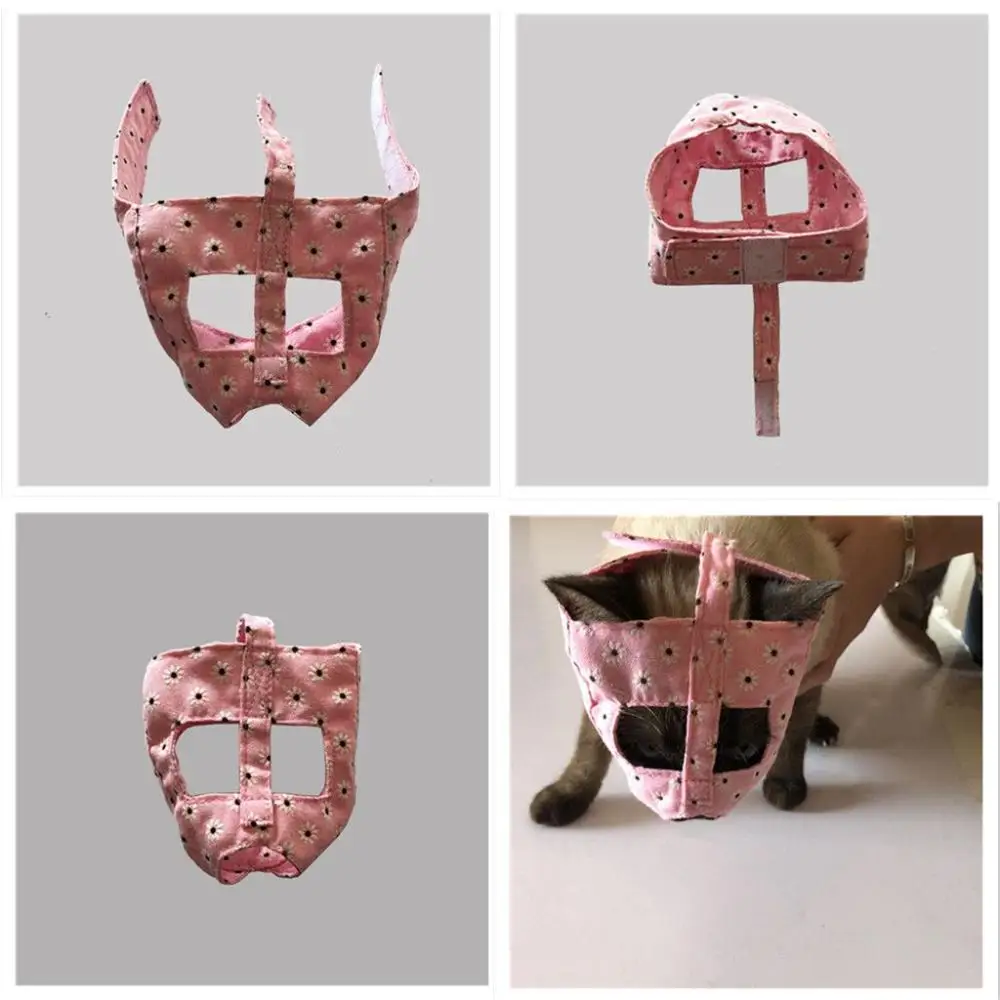 Cat Muzzle Anti-Bite Grooming Mask Adjustable Pet Mouth Cover For Bathing,Prevent from Cats Biting and Chewing