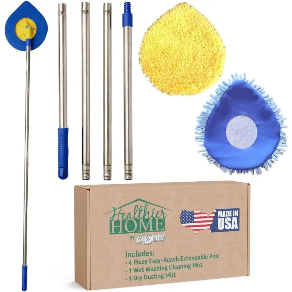 

CHOMP Long Handle Wall Cleaner, 5 Minute CleanWalls Exble Wall Washer, Ceiling Cleaner, Baseboard Duster, Telescoping Dry Dust a