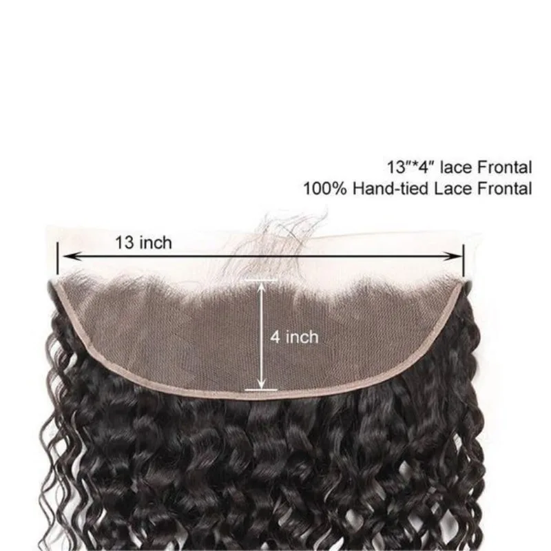 Pre Plucked 13x4 lace frontal water wave human hair Natural Color Bleached Knots Piece Quick  Install For Black Women Daily Wear