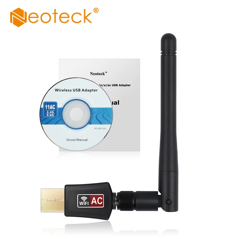 

Neoteck 600M Двухдиапазонный USB-адаптер Wi-Fi AC600M 2.4G 5G Сетевой ключ LAN AC600 (433 + 150 Мбит/с) Беспроводная скорость с 802.11ac