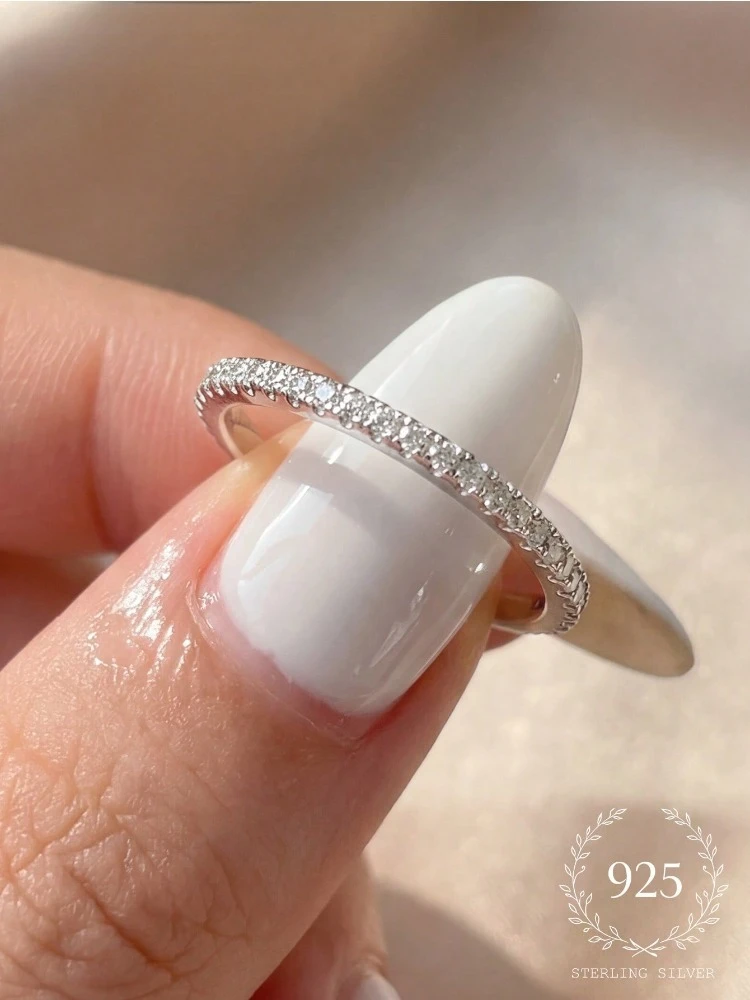 925 Sterling Silver Minimalist Classic Round Zircon Rings For Women Engagement Wedding Luxury High Quality Fine Jewelry