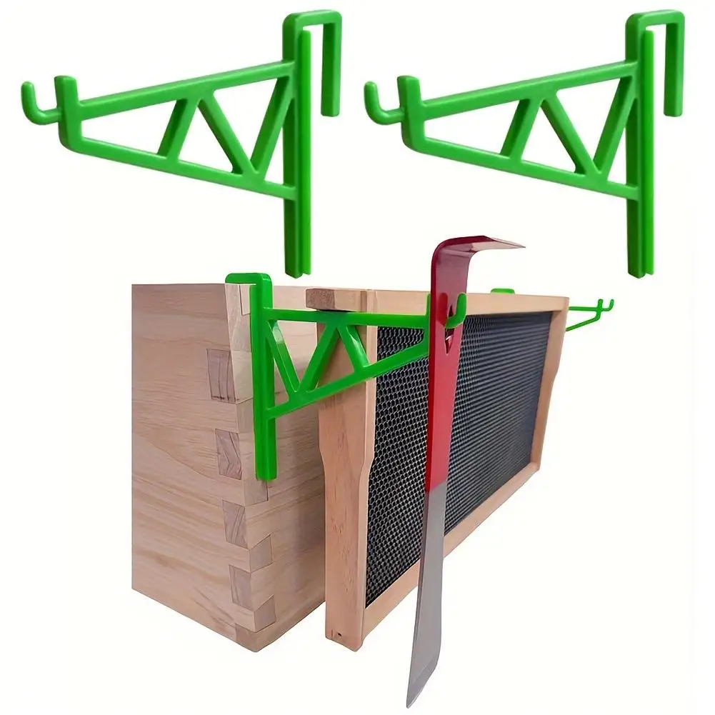 Beekeeping Hive Frame Holder Plastic Bracket Beehive Frame Clip Support Stand Bee Hive Inspection Tool with Tool Hook