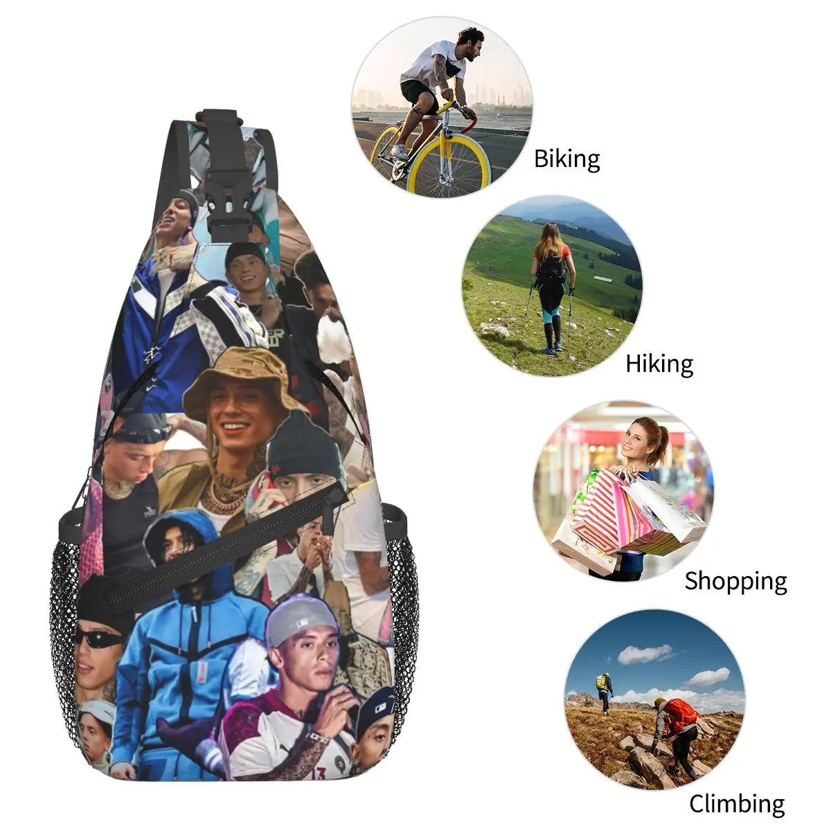 Central Cee Cant Rush Greatness 2025 حقيبة صدر للرجال حبال Crossbody على ظهره حقيبة صدر للرجال السفر المشي لمسافات طويلة Daypack حقيبة كتف