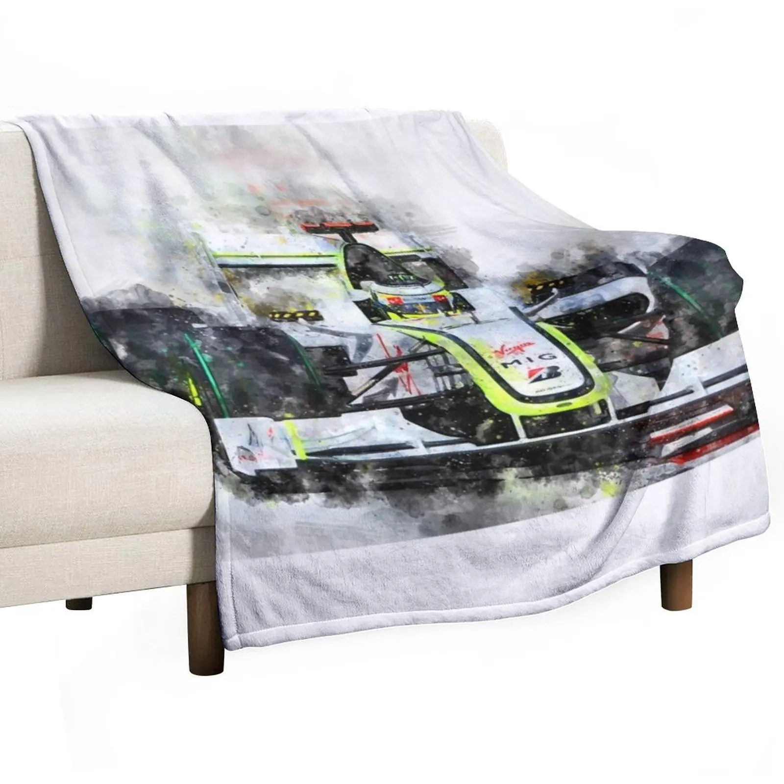 Jenson Button, Brawn 2009 Throw Blanket Plaid Picnic Thermals For Travel for winter Furry Sofa Blankets