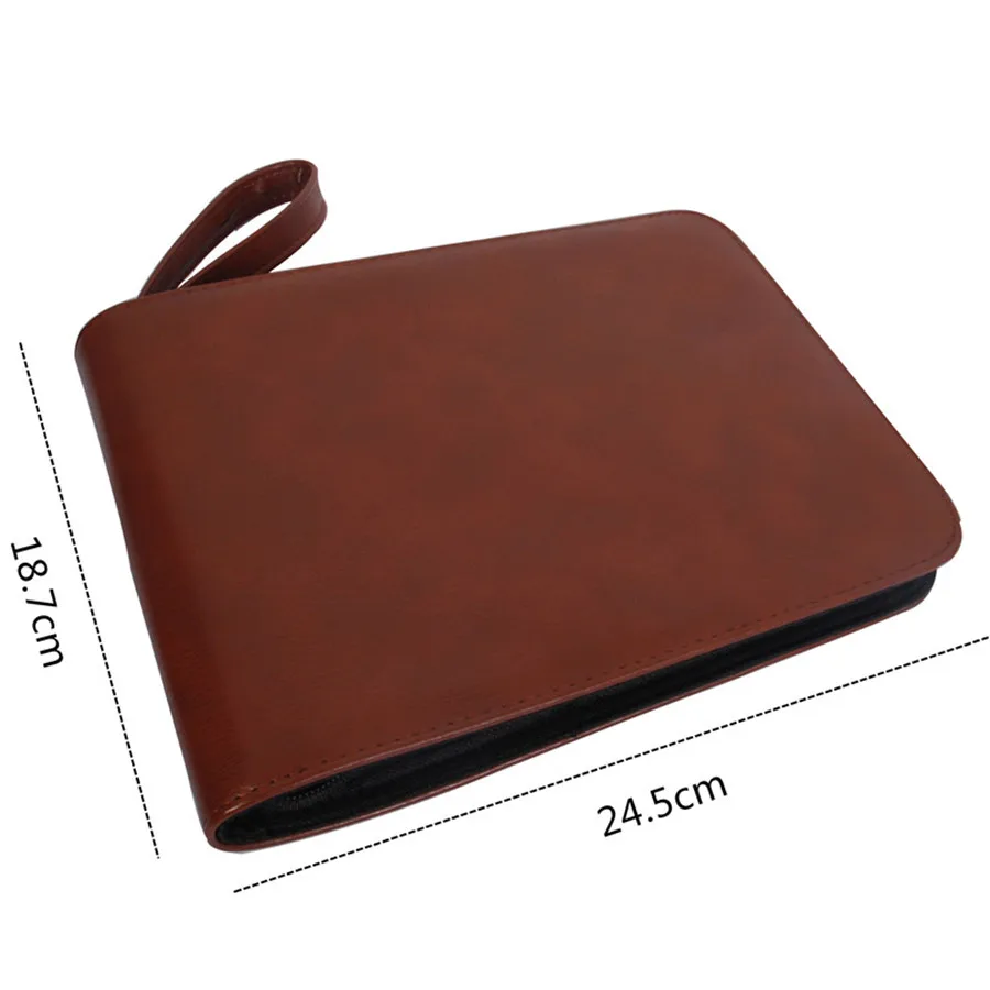 Quality Fountain Pen / Rollerball Pen Bag Pencil Case Available for 24 Pens - Black Leather Pen Holder / Pouch