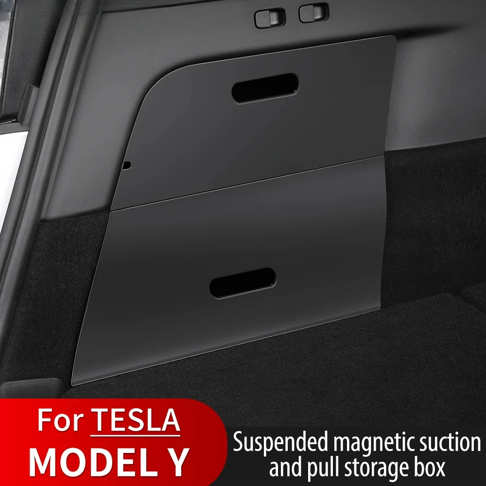 

For Tesla Rear 2023 Model Y Trunk Organizer Side Storage Box,Waterproof Odorless Garbage Bins Car Accessories