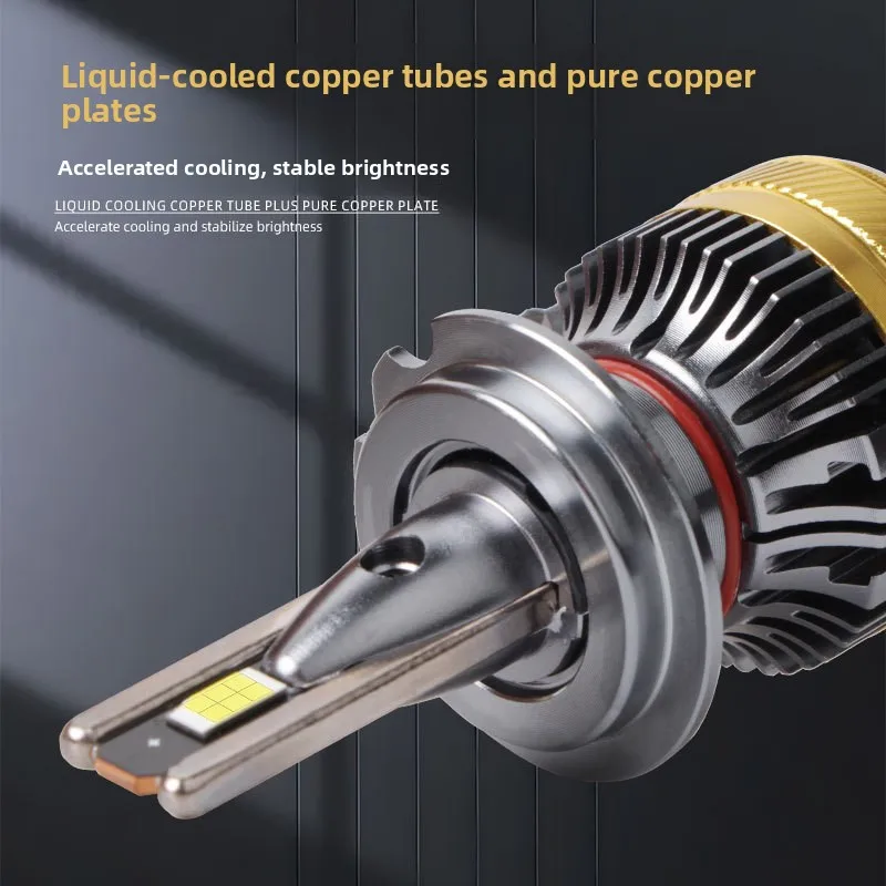 سيارة Led المصباح H7 عالية الطاقة رصاصة مزدوجة النحاس أنبوب السوبر مشرق H11 ضوء لمبة H4 بعيدة وقريبة المتكاملة H7 المصباح