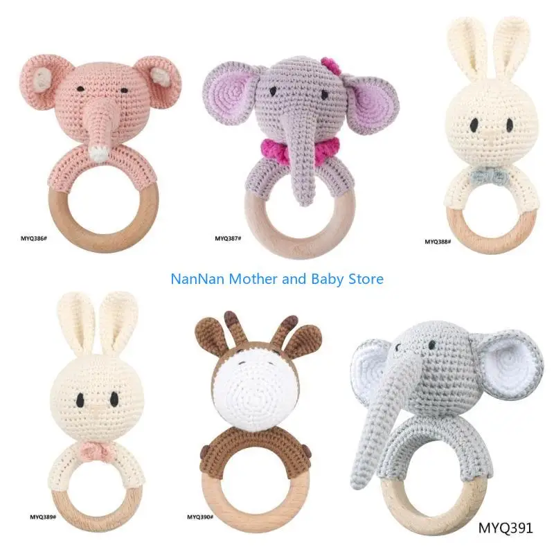 

Baby Rattle for Newborn Rattle Toy Natural Teether Shaker Rattle Gift