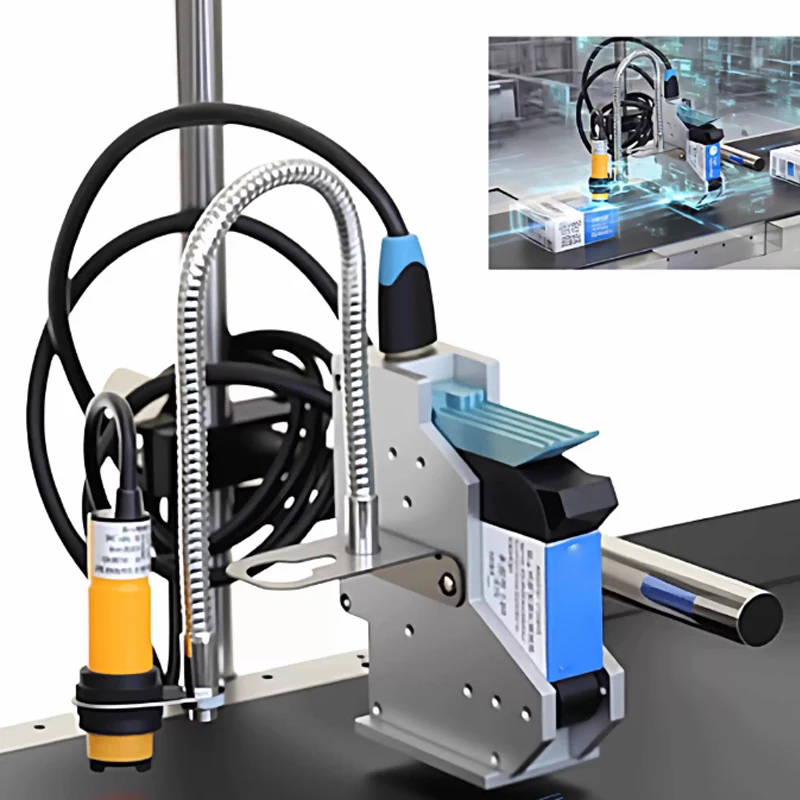 All In One Inkjet Printers With Conveyor Belt For Continuous Coding Barcode Expiry Date QR Code Logo 2-12.7mm High Precision