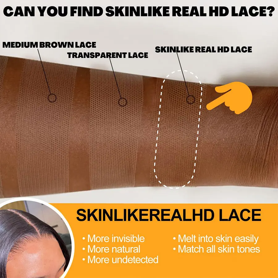 100 % echte Schweizer HD-Spitze-Frontal-Perücke, seidige glatte Echthaar-Perücken, vorgezupfte, leimlose HD-Spitzenverschluss-Perücke, bereit zum Tragen von HD-Perücken