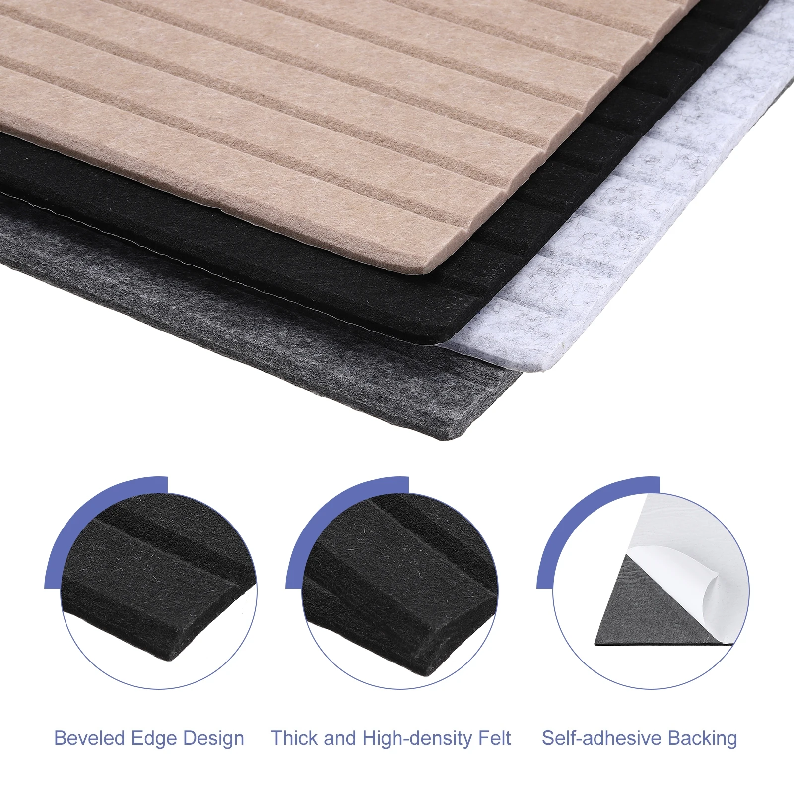 Painel Acústico Autoadesivo 47"x24"x0.4" (10 Peças) - Espuma Absorvente de Som para Estúdio, Sala de Gravação e Escritório