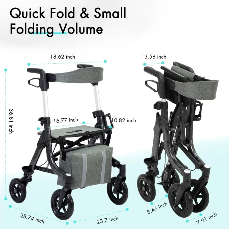 Rollator elektrisch Medical Folding andador plegable para adulto mayor Folding walking aids for the elderly