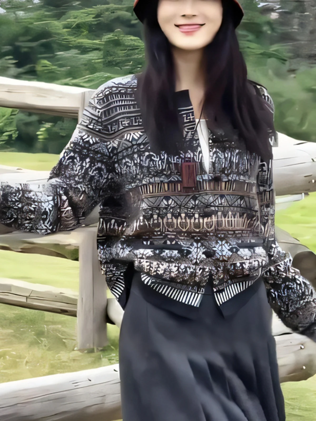 

Faionable Loose Knitted Sweater Cardigan Women's Autumn Winter New Sle Retro Floral Pattern Commute Sle Long Sve Woo...