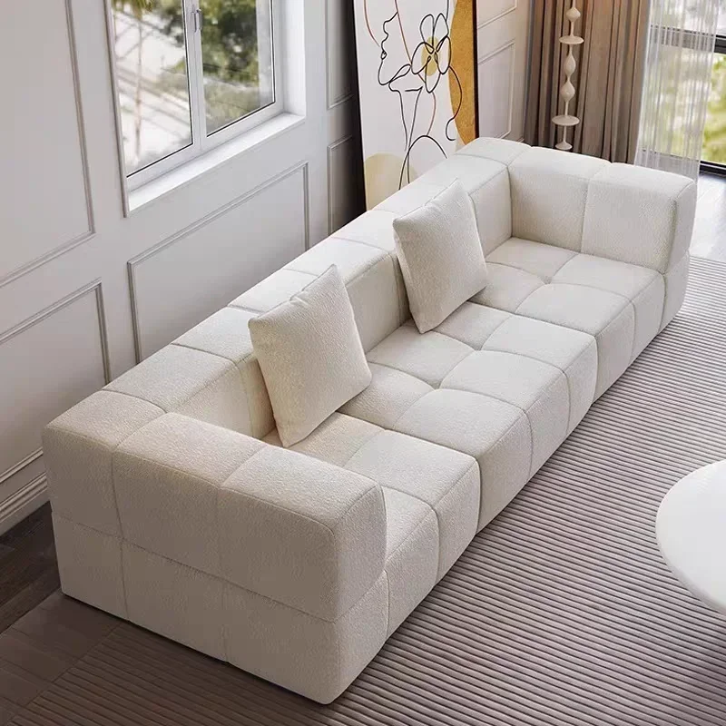 

Milk white compression sofa set, suitable for living rooms, hotels, apartments, and straight row light luxury sofas GN124TB