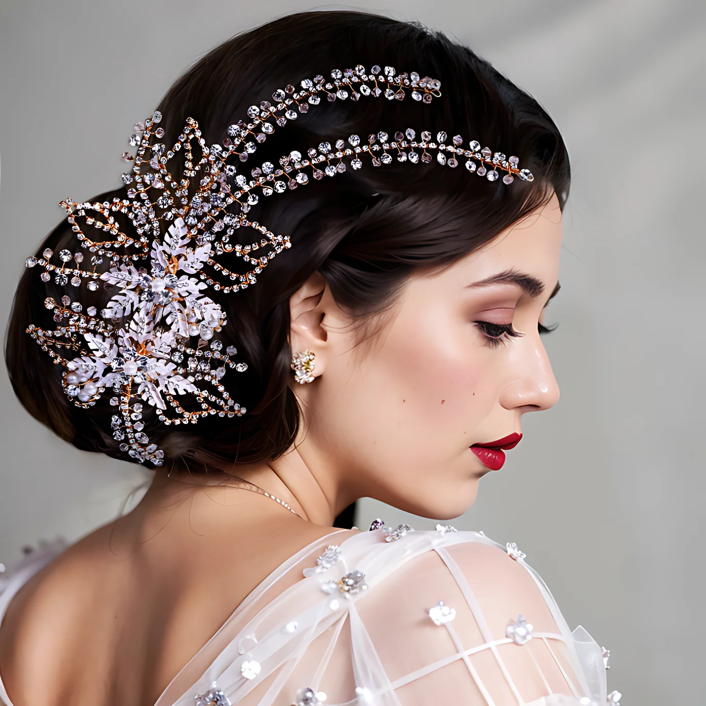 Hochzeit Braut blume Kristall haar Braut Haarnadeln Blume Strass Seite Haarnadel Blumen legierung Haars pange für Frauen haar hp254