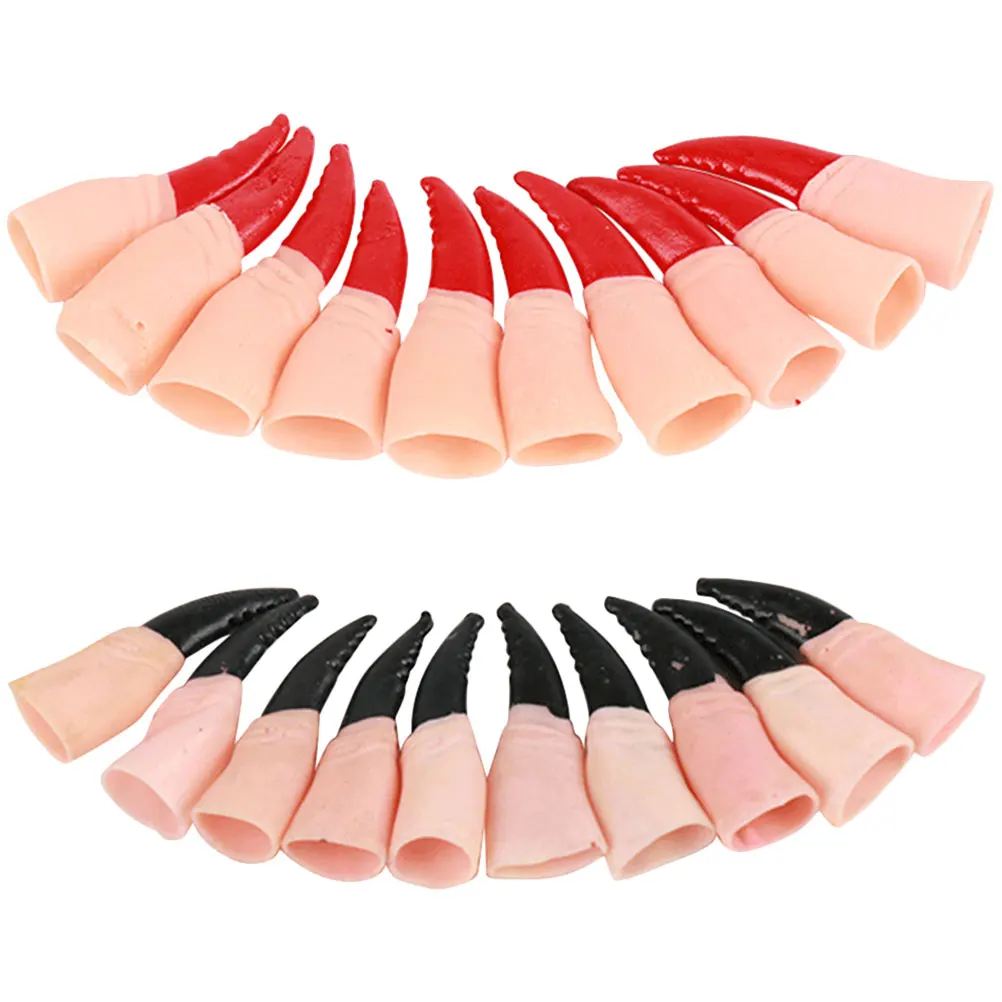 20 個魔女の爪偽爪装飾フェスティバルハロウィン指コスプレのヒント関節指スクエアアクセサリー