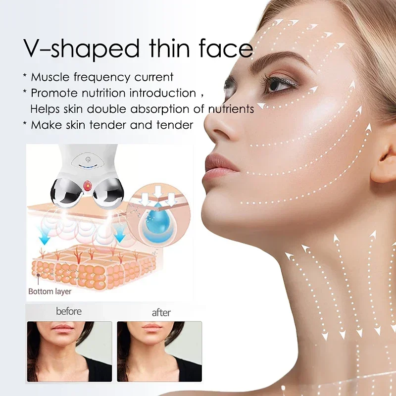 Rechargeable Electric 3D 5 Gears Face Massager EMS MicroCurrent Firming Micro Current Deedema Rejuvenation Wrinkle Skin Beauty