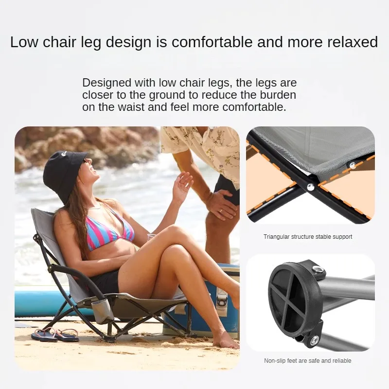 KingCamp outdoor folding chair portable beach chair back recliner folding stool art student folding chair