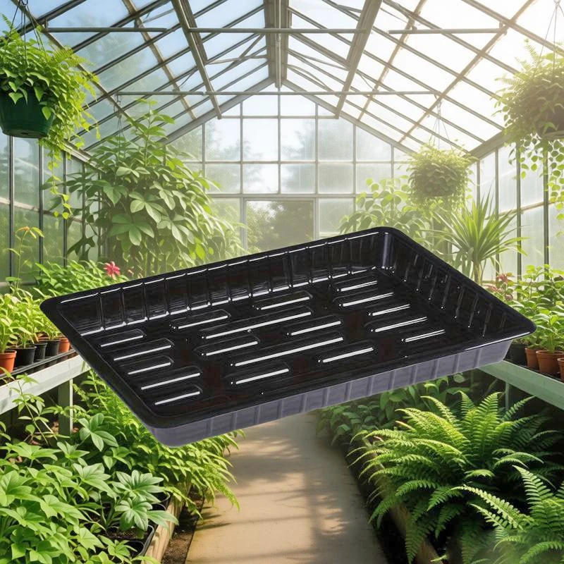 

1Pc Durable Black PET Plastic Seedling Trays Rotating Plant Flower Fruit Vegetable Greenhouse Germination Trays No Drainage Hole
