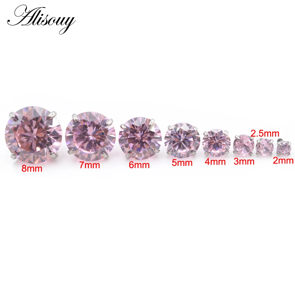 G23 Titanium External Thread Cubic Zircon Lip Labret Rings