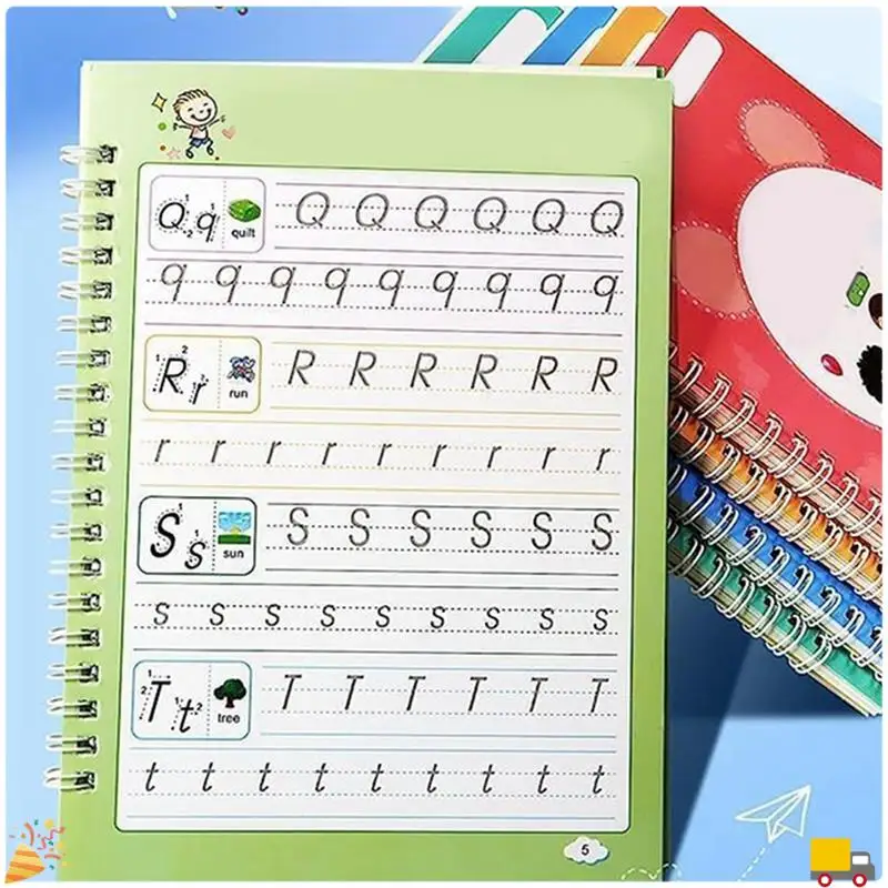 Reusable Grooved Writing Exercise Book Copybook To Improve Children's Handwriting Skills Ink Practice Ages 3-8 Years Old