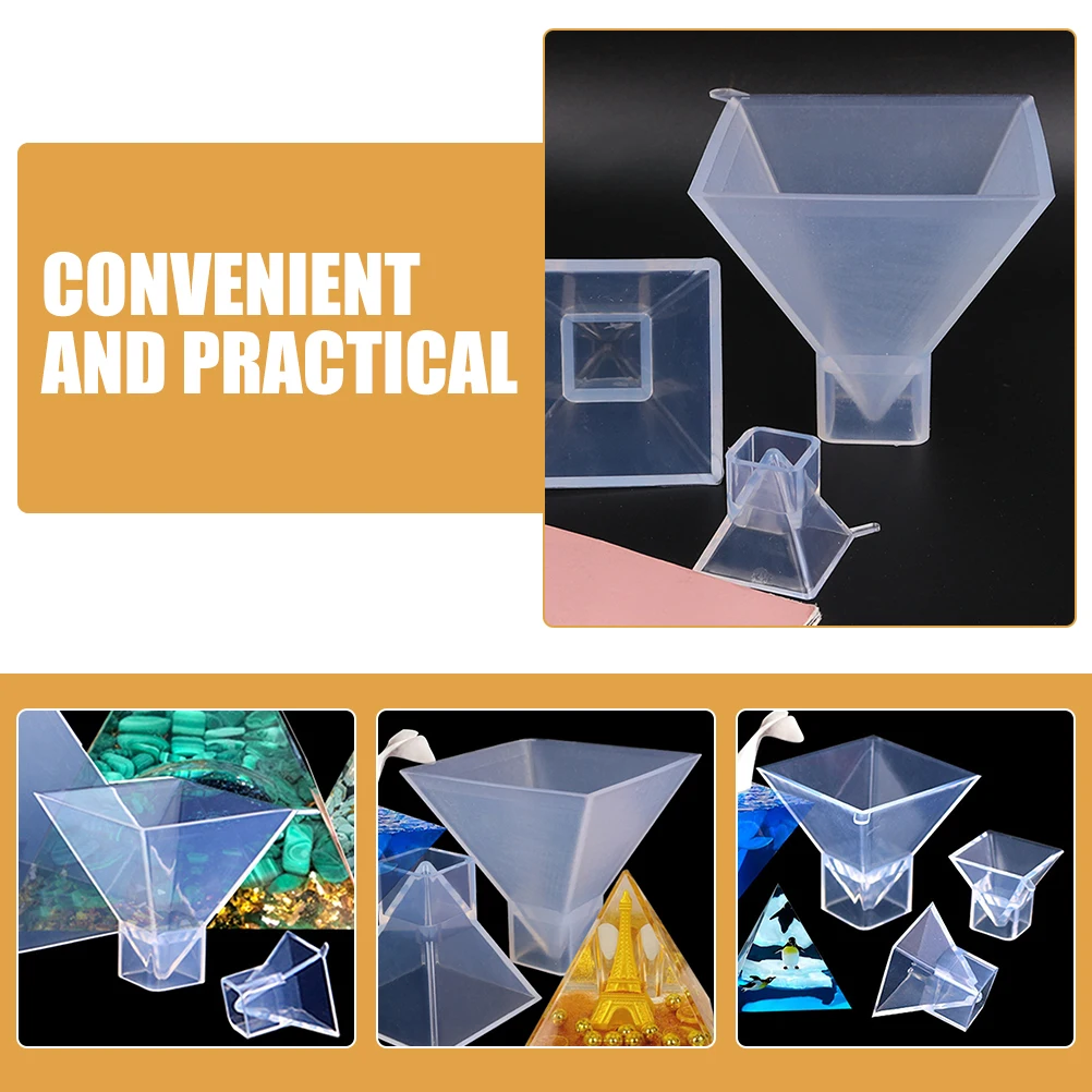 

Pyramid Silicone Mold 3in High Translucent Flexible Resin Casting Molds for Epoxy Decorations DIY Projects Accessories Jewelry