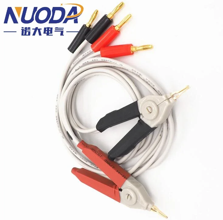 

Red Banana Plug Test Line 0.85M gold-plated clip Four-terminal LCR Bridge Test Clip Digital Bridge Test Line Low Resistance Clip