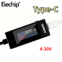 DC Type-C Tester 4-30V Voltage Meter KWS-065C Ammeter Digital Monitor Cut-off Power Indicator Bank Charger 2-directions Tester