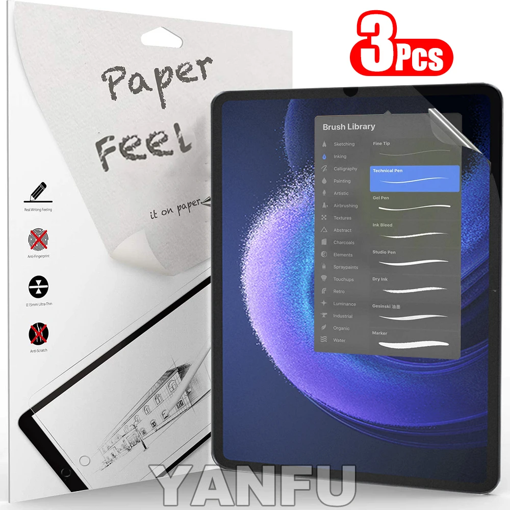 

3 шт. защитные пленки с эффектом бумаги для Xiaomi Pad 6 5 Pro 11 дюймов, 6s Pro 12.4, Redmi Pad Se, матовая пленка для планшета, без стекла