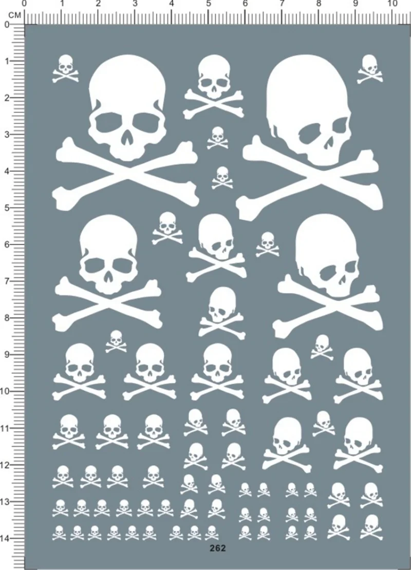 

Decals Bones Skull for Different Scales Model Kit White/Black 262