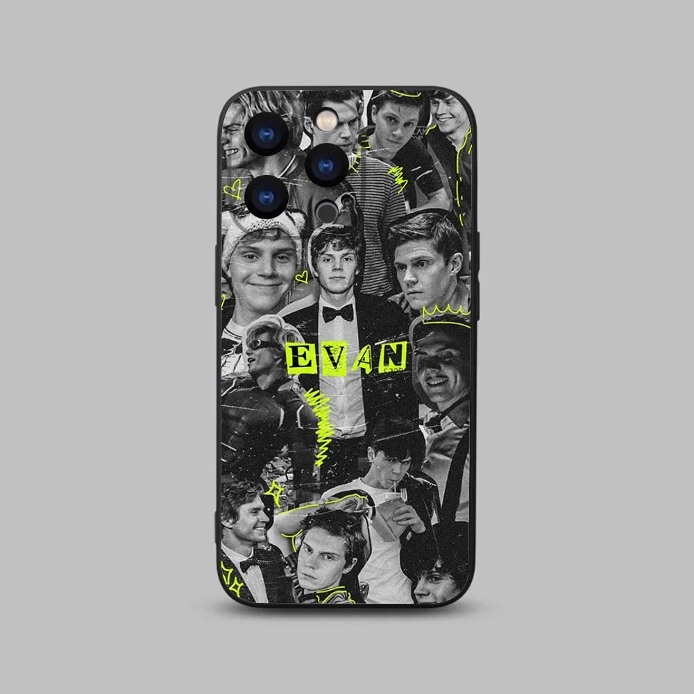 E-Evan Peters Phone Case For iPhone 15,14,13,12,11 Plus,Pro,Max,XR,XS,X,7,8 Plus,SE,Mini Black Silicone Soft