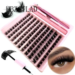 Fluffy Lash Clusters Extension Individual Lashes Single Eyelash Extension Kit DIY Lash Bond and Seal Eyelash Glue Makeup Tools