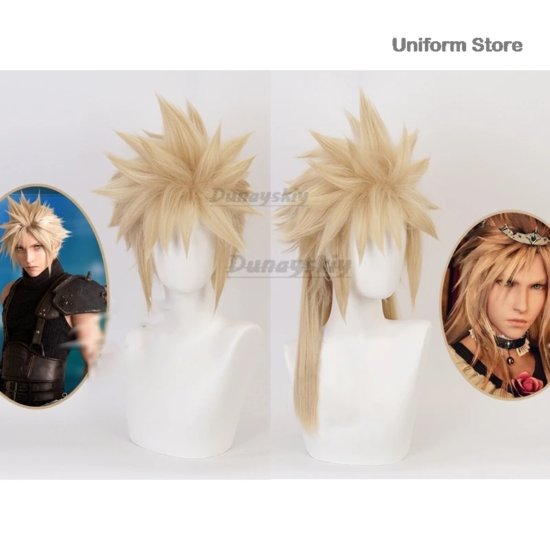 

Anime Final Fantasy VII FF7 Cloud Strife Linen Blonde Cosplay Wig Heat Resistant Synthetic Hair Wigs cosplay roleplaying Cloud