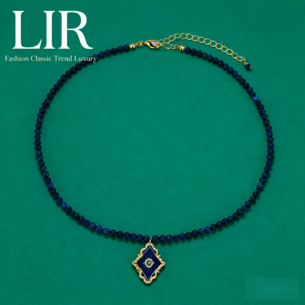 

Женское дворцовое ожерелье LIR: подвеска в стиле ретро с клевером | Нишевый дизайн Classic Модернизированный блестящий