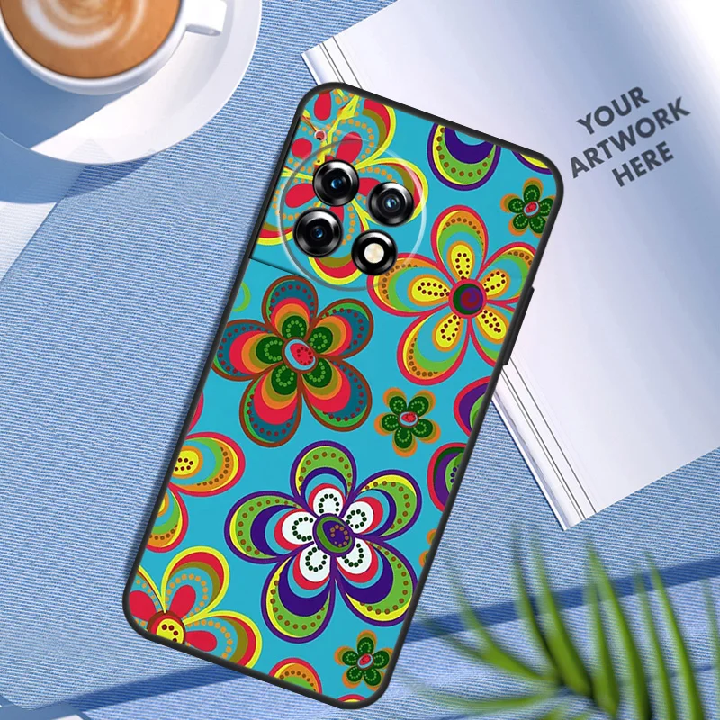 Hippie Daisy Tie-dye Flower Peace Case For OnePlus 12 12R 11 9 10 Pro 8T 9R 10T 10R OnePlus Nord N10 N20 2T CE 2 3 Lite Cover